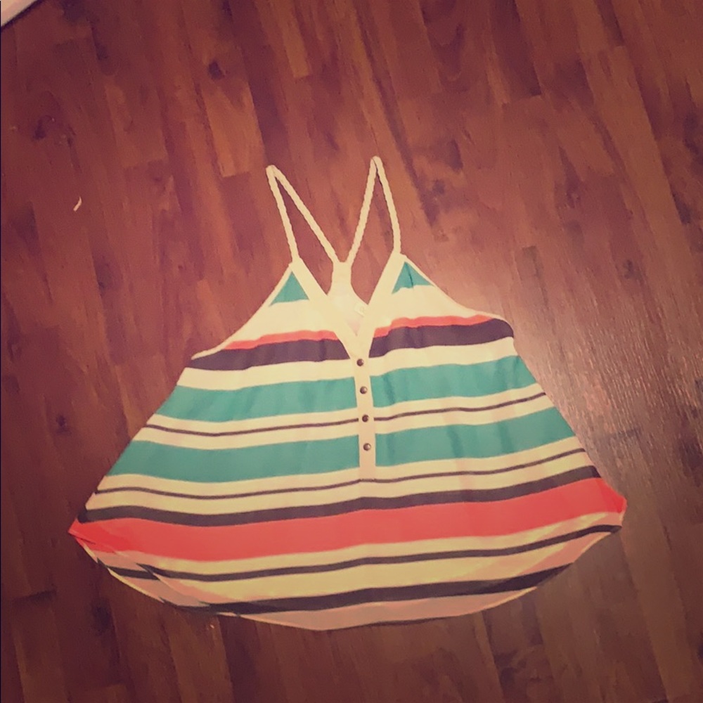 Watermelon striped racer back tank